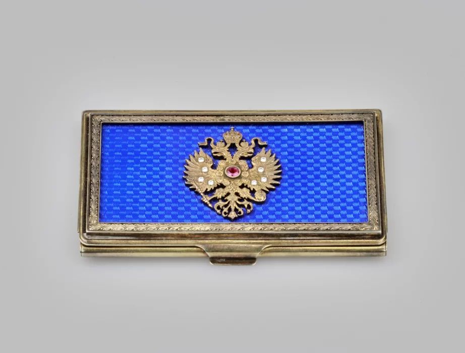Business cardholder with the coat of arms of Russia