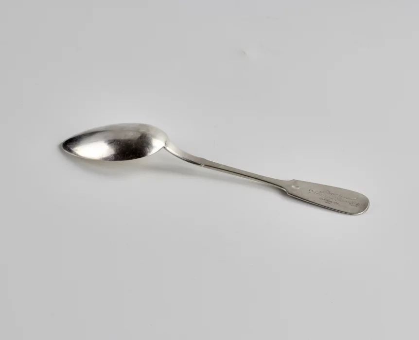 Six silver Russian tablespoons.
