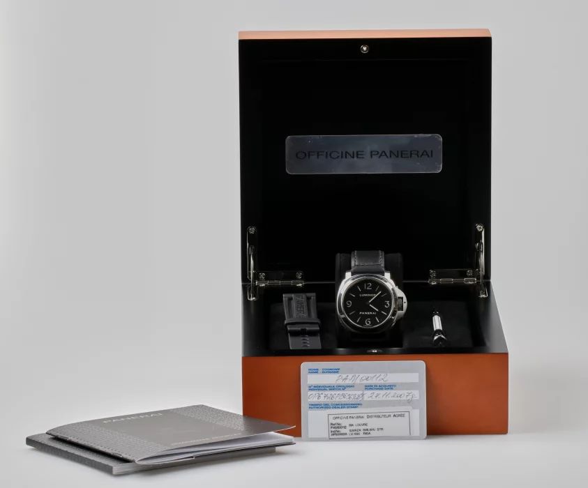 Panerai PAM00112 Luminor Base 44mm Stainless Steel Leather watch 