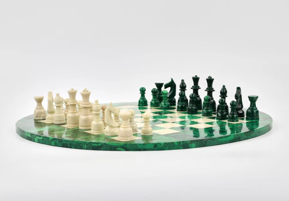 Russian malachite chess. 