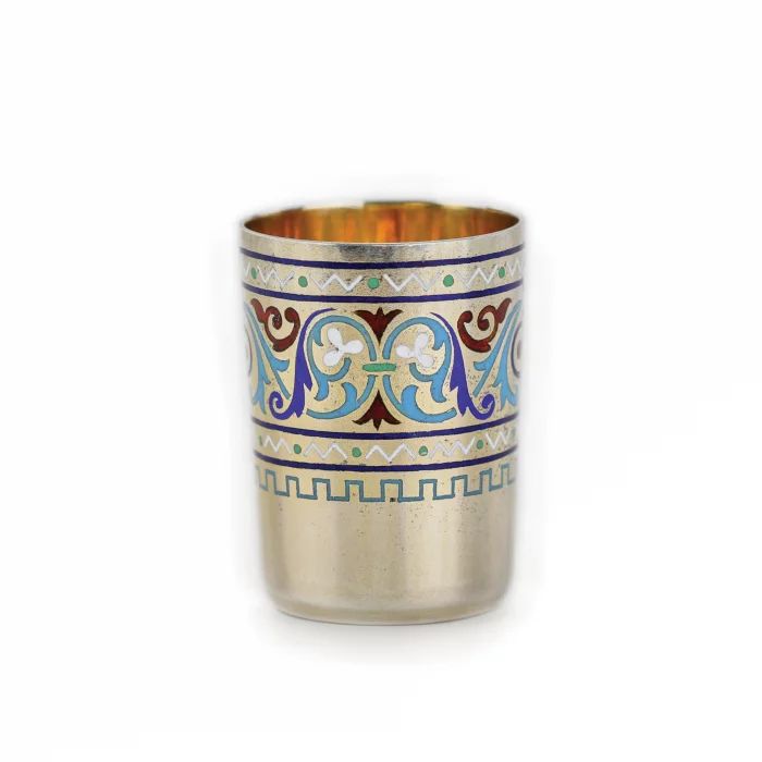 Russian silver vodka cup