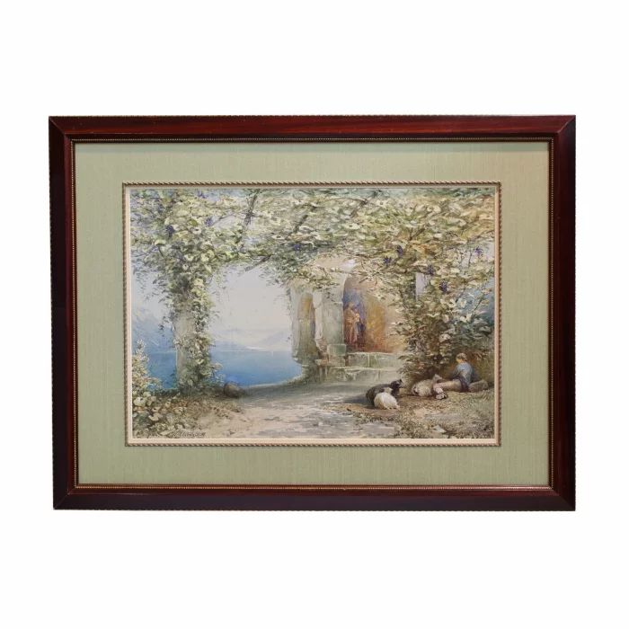 Картина Пейзаж с часовней П.Иковъ 1863 г.