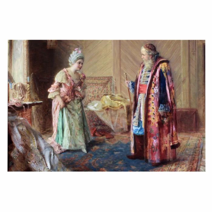 Peinture de genre "Première reverence" 1904. Pass Israël Abramovich