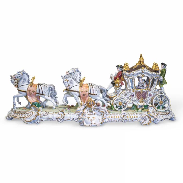 Porcelain composition "Horse carriage".