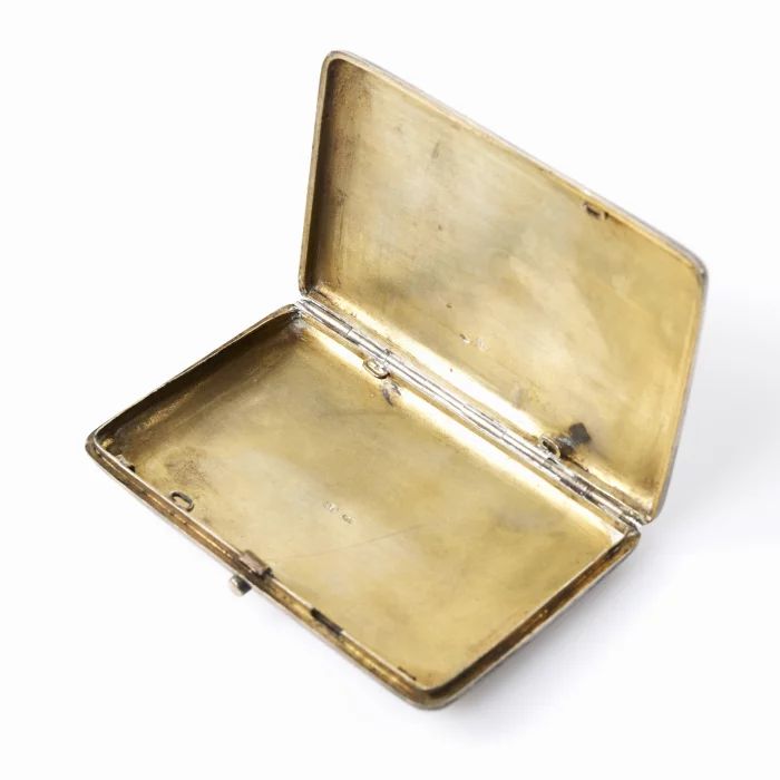 Russian silver cigarette case with niello. 