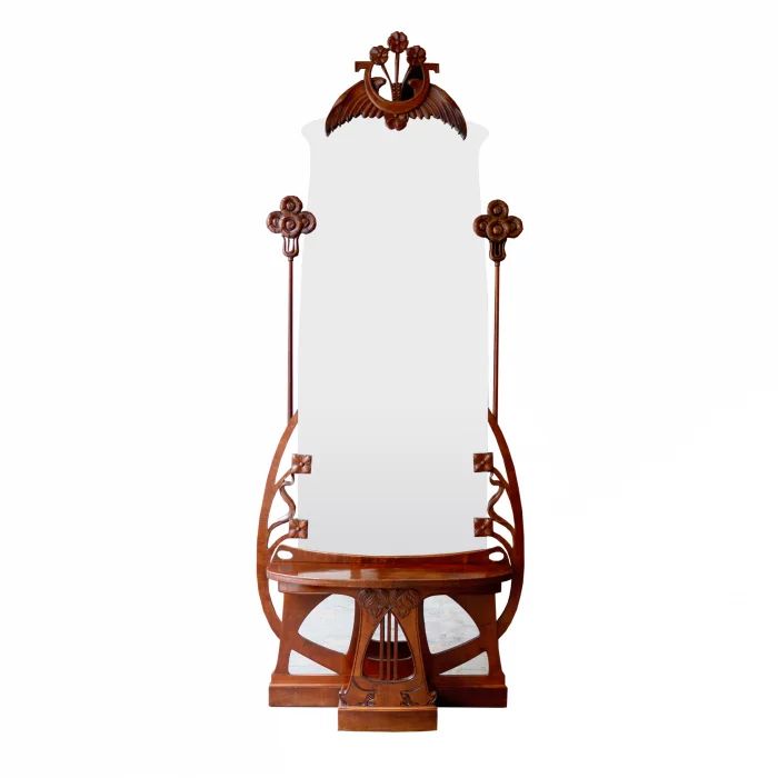 Floor mirror with a console Jugendstil