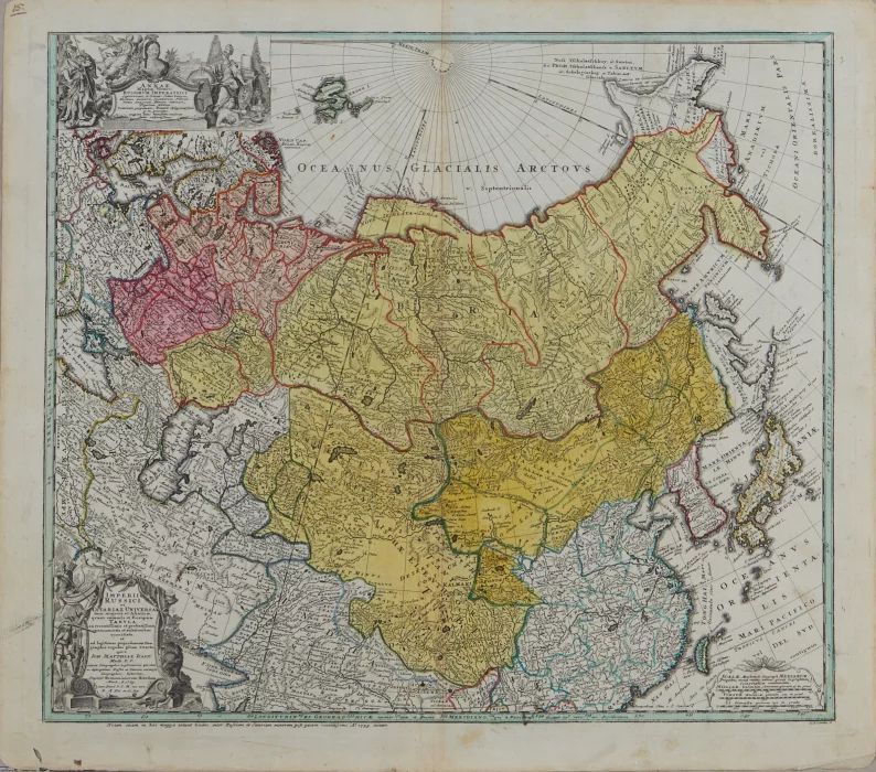 Географическая карта Российской империи. Нюрнберг (Ян Янссон) 1730-39