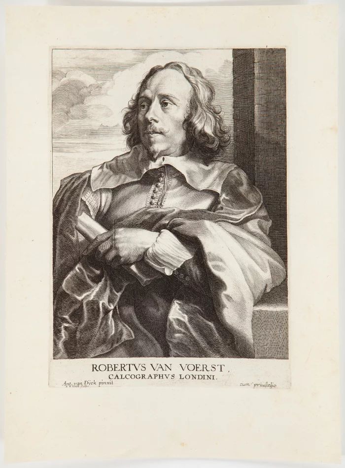 Офорт "Портрет художника Robert Van Voerst",1800гг.Anthonis van Dyck