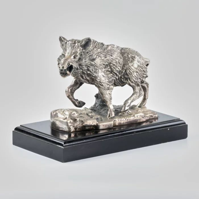 Silver plated figure Boar.