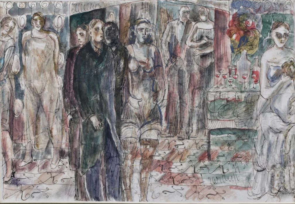 A.Zardinsh. "Buffet". Scene in the interior. 1954-1963