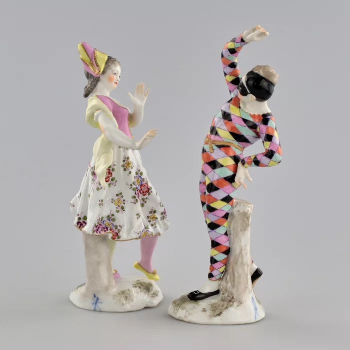 Porcelain group Columbine and Harlequin. 