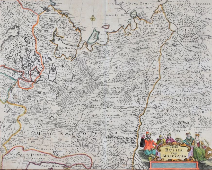 Frederick DeWitt Map of Russia. 1680 g. 