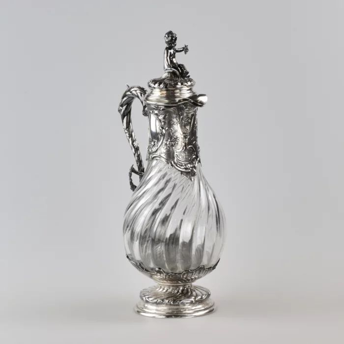 Exquisite silver wine jug in the power of Louis XV.