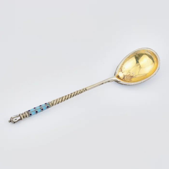 Set of 6 teaspoons with cloisonne enamel.