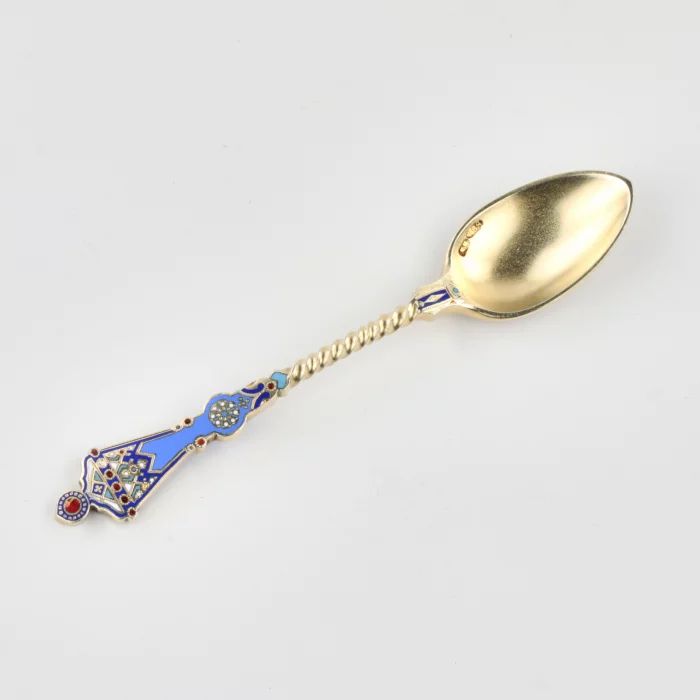 Set of 12 silver teaspoons. St-Petersburg