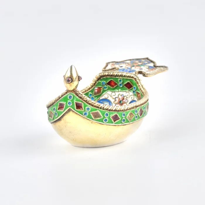 Decorative Kovsh in Russian style with enamel. 