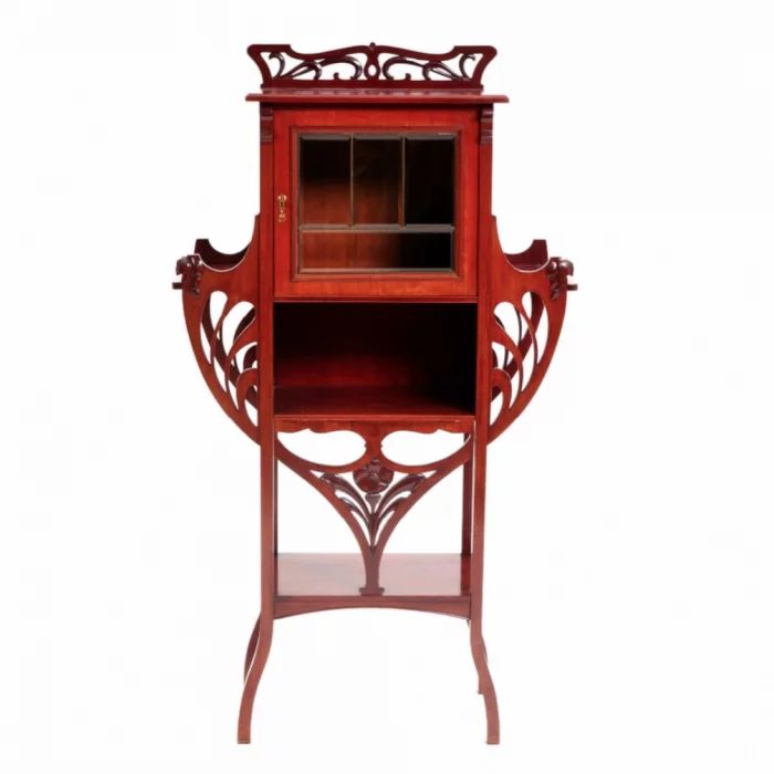 Elegant mahogany showcase in Art Nouveau style