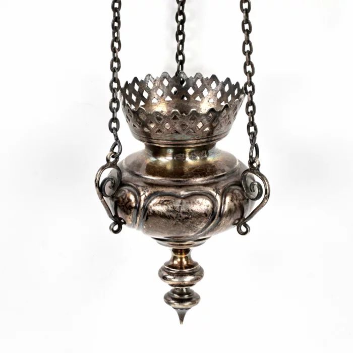 Silver lamp in the neo-Russian style, Moscow, 1885. 