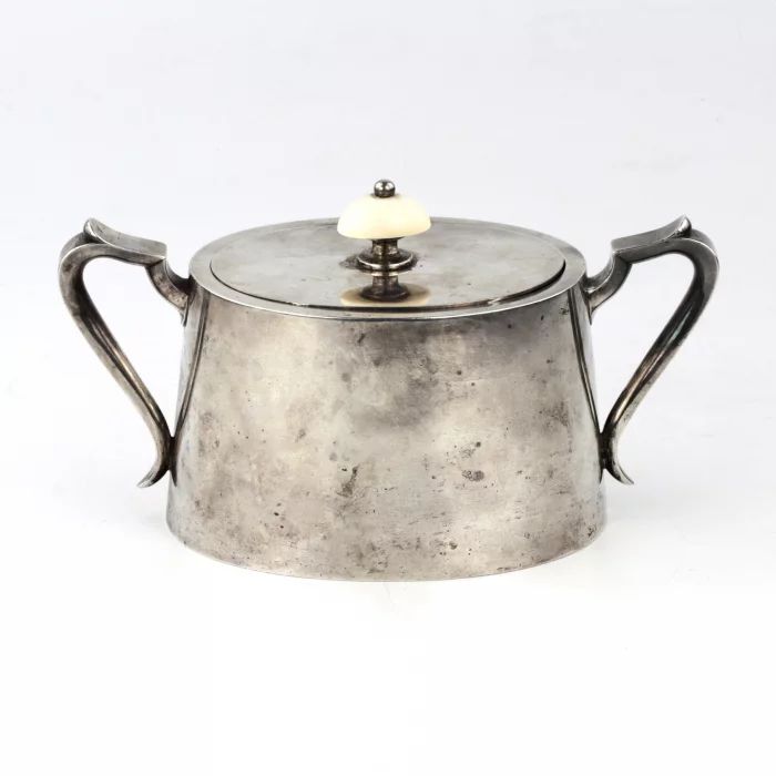 Faberge silver sugar bowl. 