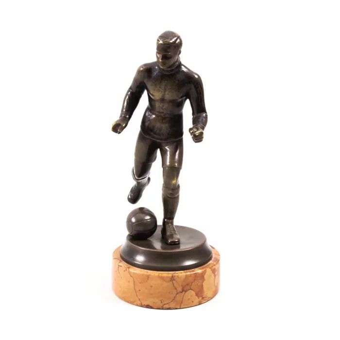 Football Player, bronze figure by Bruno Zach 1891-1945.