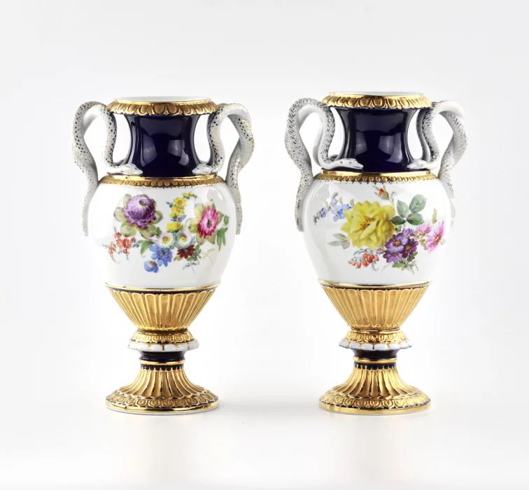 Paire de vases Meissen 1920 siècle. 