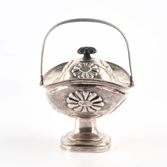 Russian silver vase for jam. 