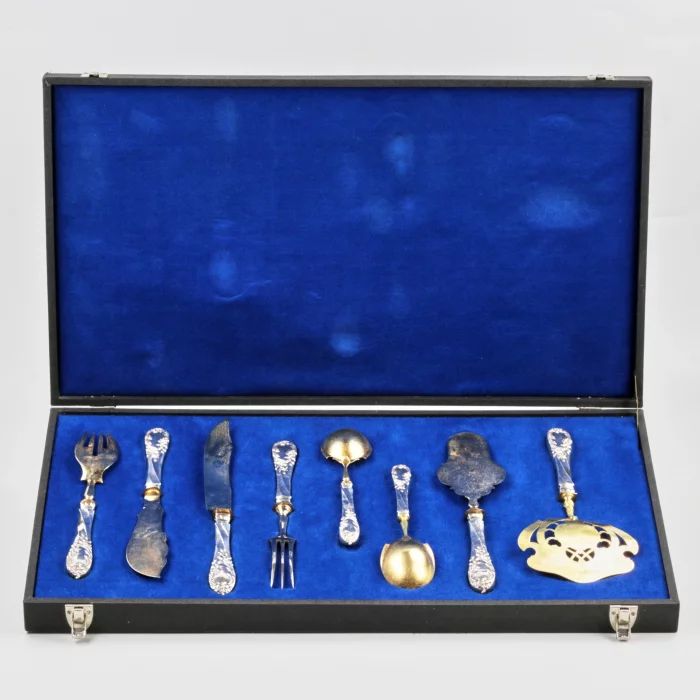 Silver serving set. 19-20th centuries. Germany. 
