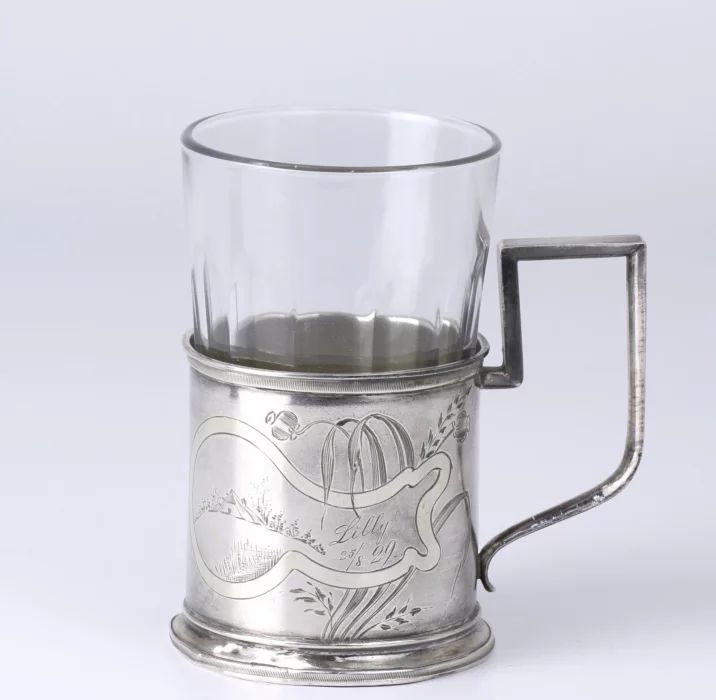 Silver cup holder. Royal Russia