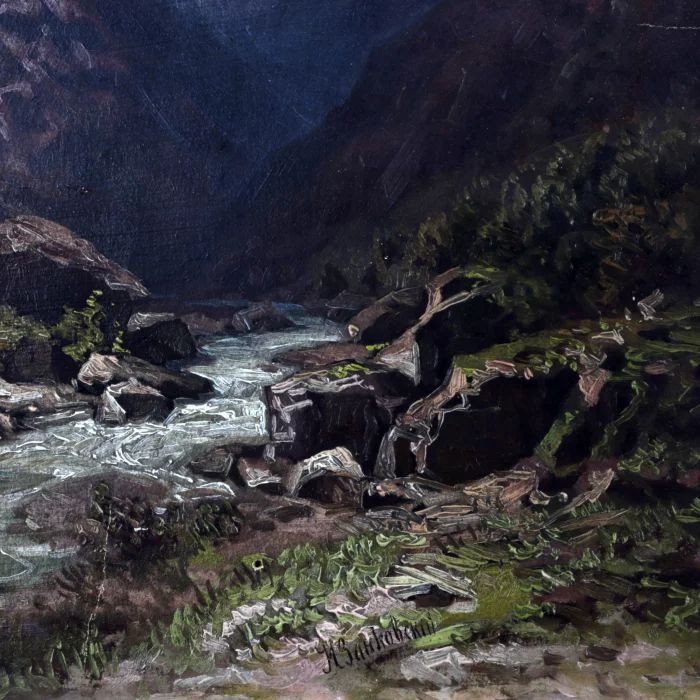Ilya Zankovsky. Mountain landscape Mahar-tun gorge. 