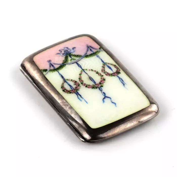An elegant ladies silver cigarette case,Austro-Hungarian Empire 1872-1922