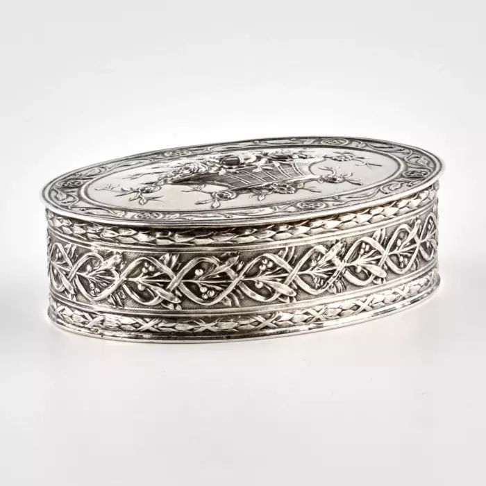 Romantic silver box.France early 20th century