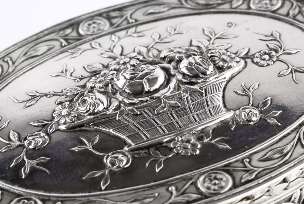 Романтическая серебряная шкатулка.Франция начало 20 века
