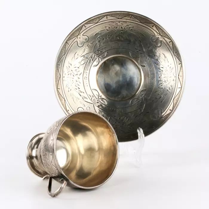 Silver coffee pair 84, Moscow. Russia. 1864. 