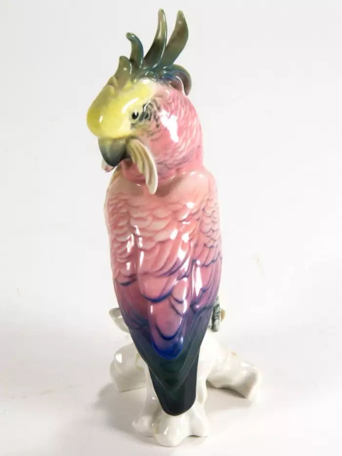 Figurine en porcelaine "Perroquet rose" Karl Ens