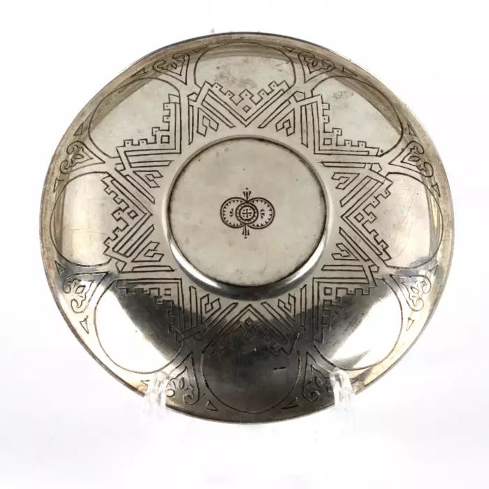 Russian silver saucer. 