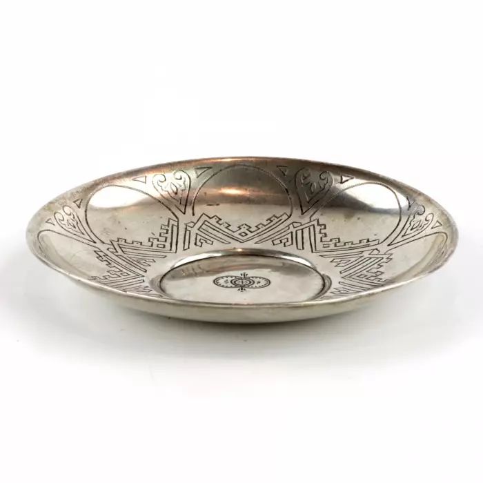 Russian silver saucer. 