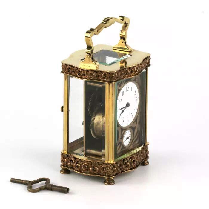 Magnificent carriage clock in its own case. 
