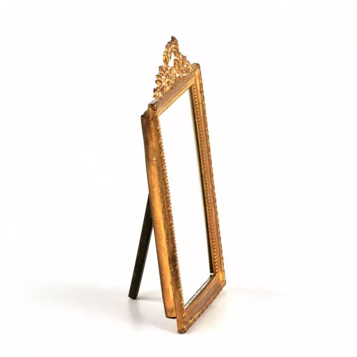 Miniature photo frame, gilded brass. 