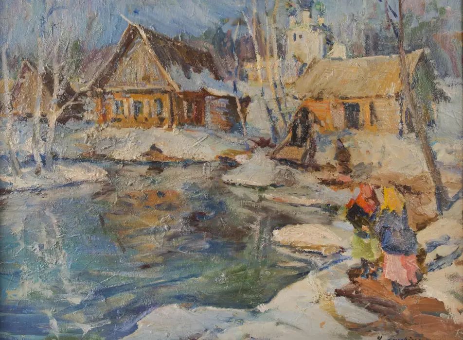 Ziemas ciems. Georgijs Lapšins (1885-1951) 