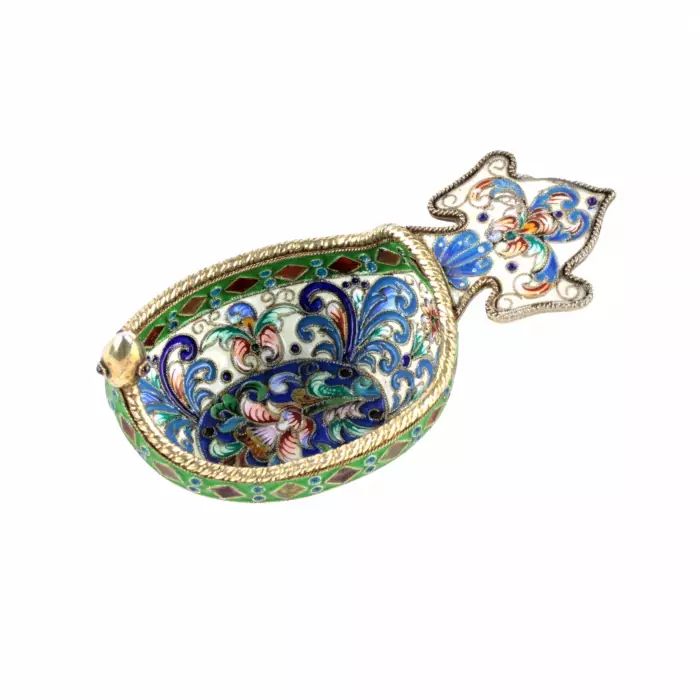 Decorative Kovsh in Russian style with enamel. 