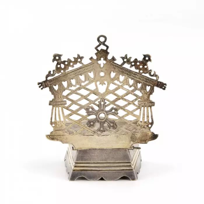 Серебряная солонка-трон в русском стиле.  Кострома. 1899 - 1908 годы.