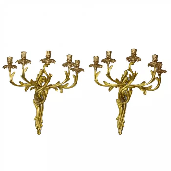 Pair of bronze sconces. The turn of the 19th and 20th centuries. 