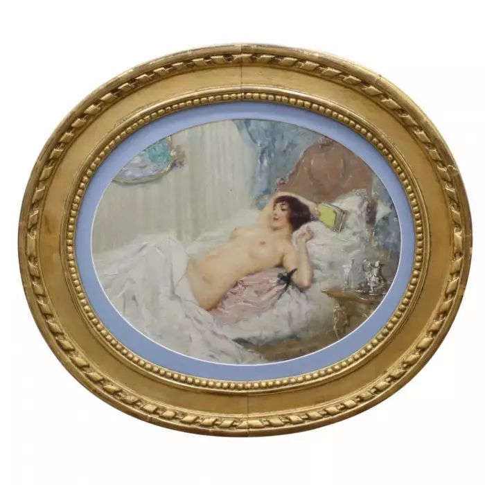 Peinture "Fille nue", K.Somov, 1897 