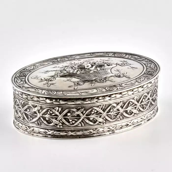 Romantic silver box.France early 20th century
