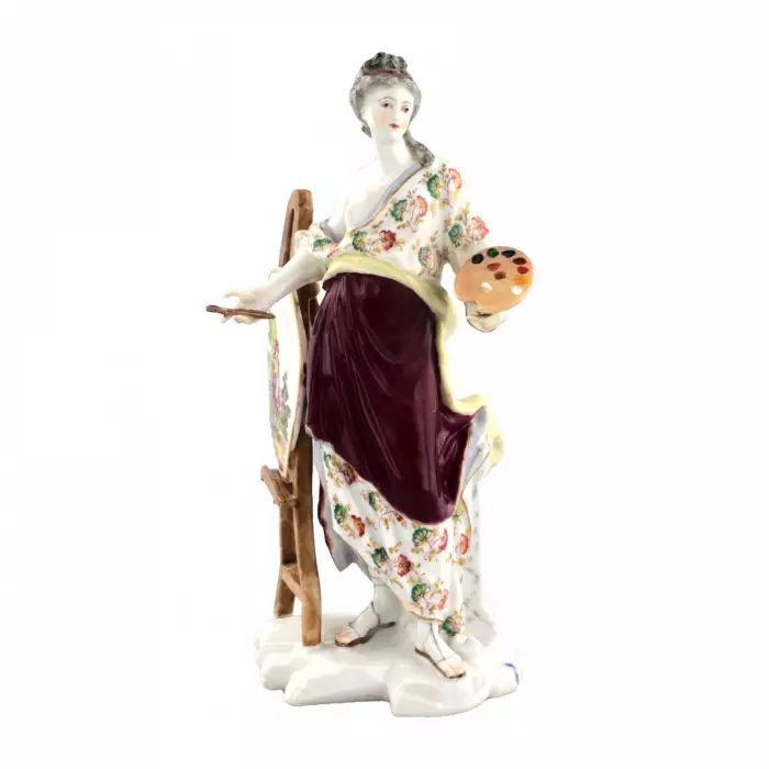 Figurine en porcelaine Allegorie de la Peinture. Porcelaine XIXème. 