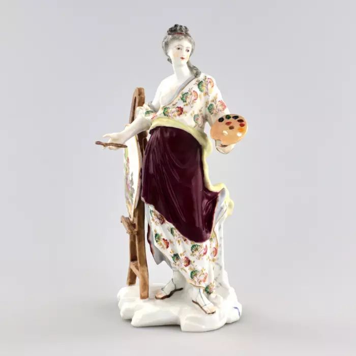Figurine en porcelaine Allegorie de la Peinture. Porcelaine XIXème. 
