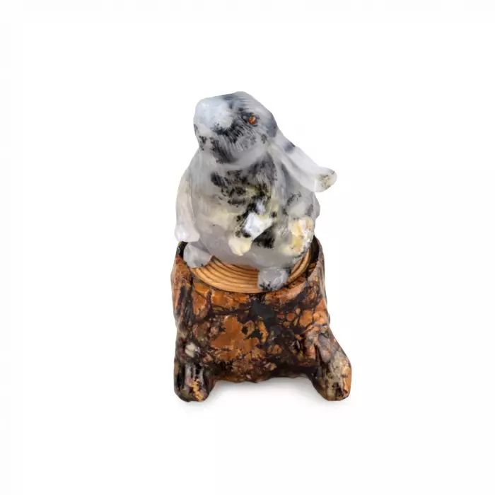 Figurine Hare on a stump