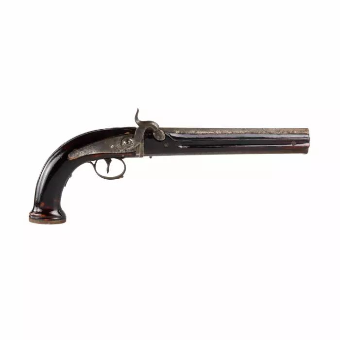 Grand pistolet à double canon à canons roulants. 