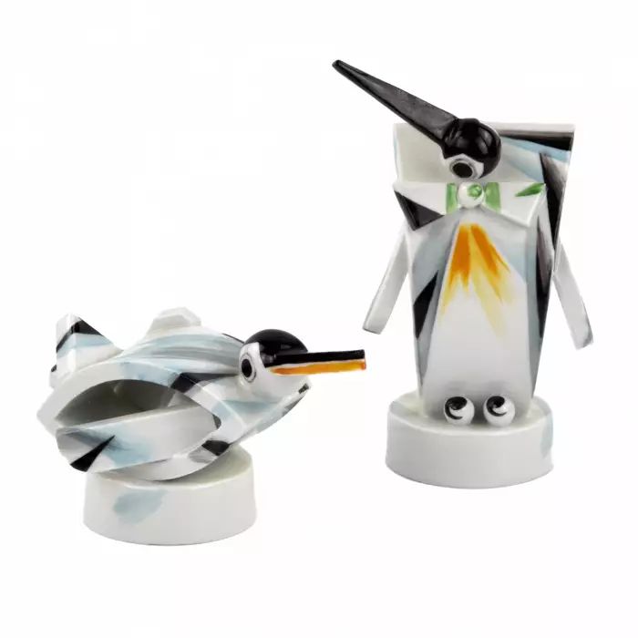 Meisenes porcelāna pingvīnu pāris Art Deco stilā. 