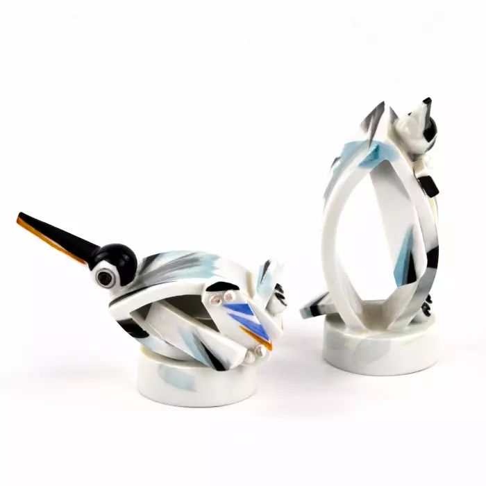 A pair of Meissen porcelain penguins, Art Deco style. 